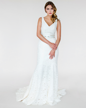V-neckline bridal gown